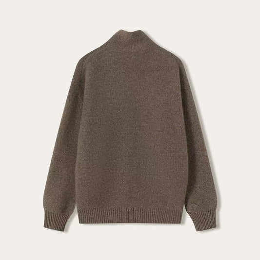 Textured Cashmere Mock Neck