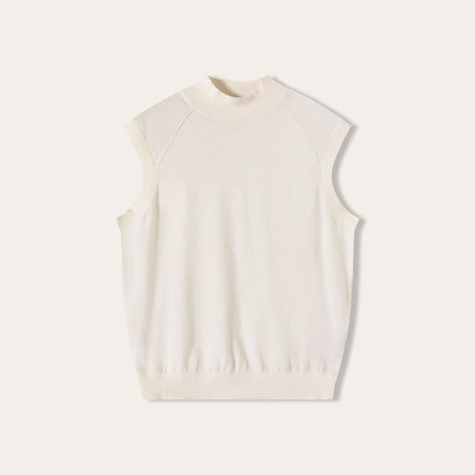 Women’s Fine-Spun Cashmere Sleeveless Mock Neck