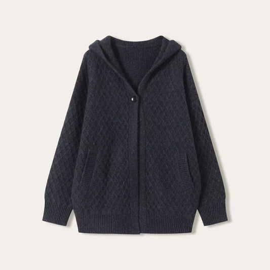 Classic Cashmere Hooded Cardigan