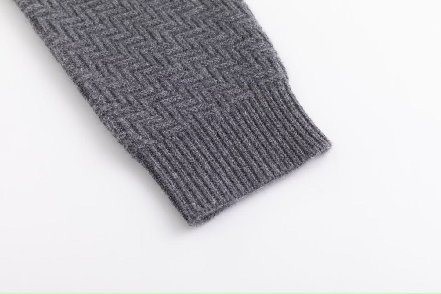 Textured Button Mock Neck Sweater