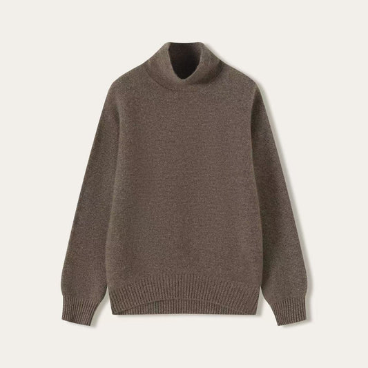 Textured Cashmere Mock Neck