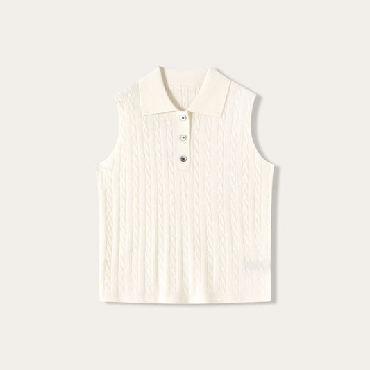 Women’s Fine-Spun Cashmere Sleeveless Polo