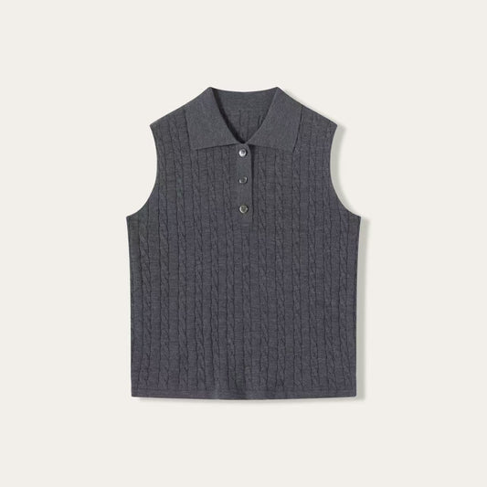 Women’s Fine-Spun Cashmere Sleeveless Polo